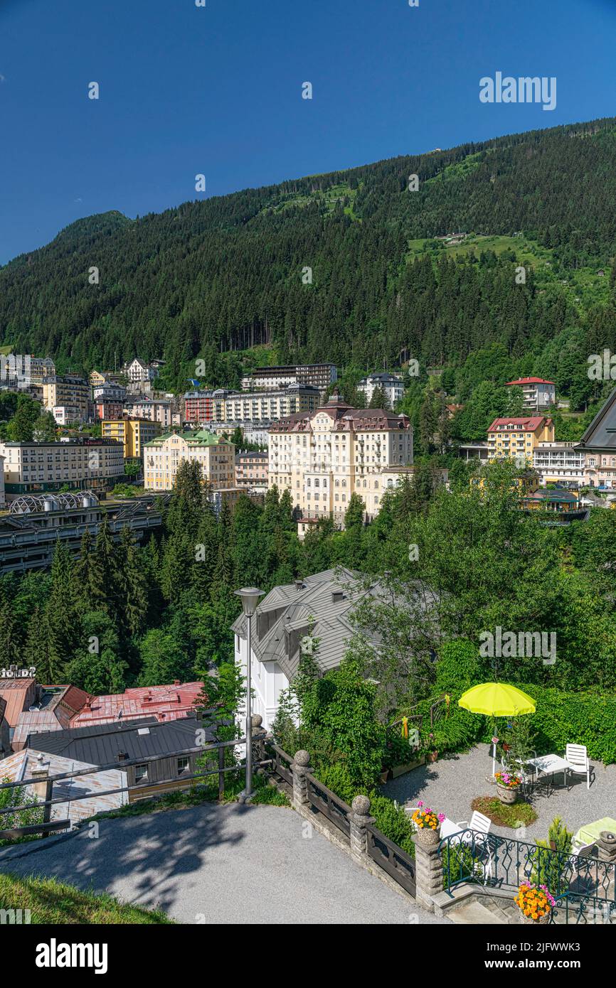 Bad Gastein, province de Salzbourg, Autriche, Centre de santé, Centre de sports d'hiver, Paysage, nature, vue sur la ville Banque D'Images Bad Gastein, province de Salzbourg, Autriche, Centre de santé, Centre de sports d'hiver, Paysage, nature, vue sur la ville Banque D'Images