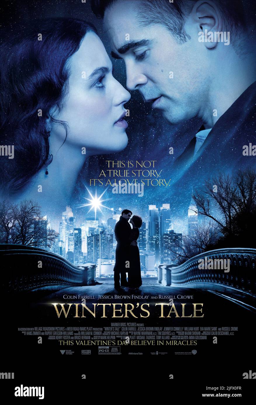 JESSICA BROWN FINDLAY, Colin Farrell, affiche de film WINTER'S TALE, 2014 Banque D'Images