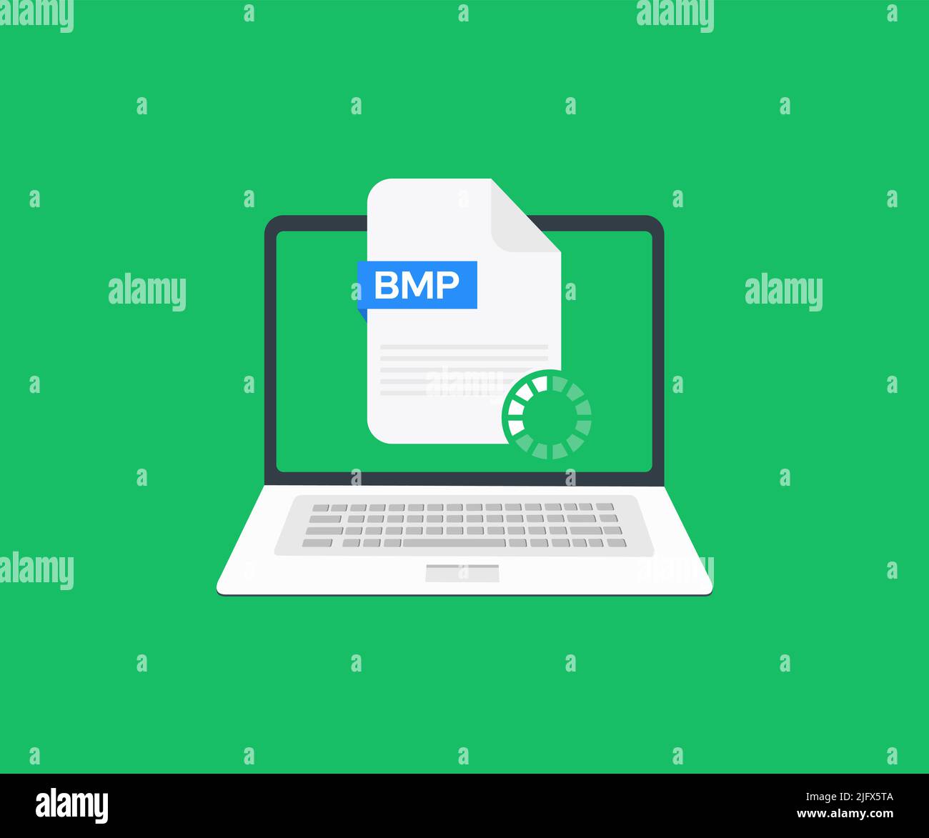 Ordinateur portable et télécharger le logo de fichier BMP. Conception et illustration de vecteur carré de conversion de fichier BMP. Illustration de Vecteur