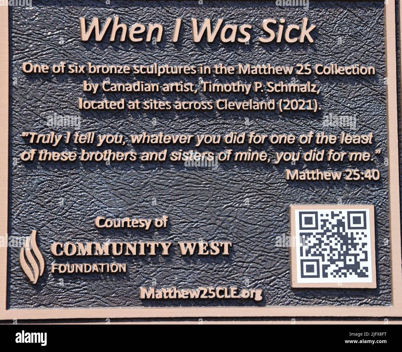 Sculpture « quand j'étais malade » sur le côté ouest de Cleveland, Ohio, en mai 2022 Banque D'Images