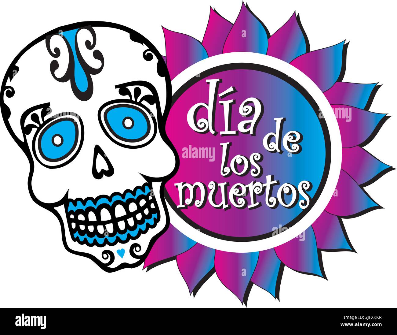 Jour des morts Graphic dia de los muertos Illustration de Vecteur