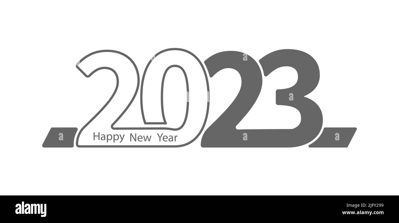 Bonne année 2023. Chiffre stylisé 2023 pour les vœux du nouvel an et de