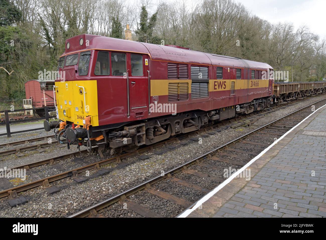 Ex British Rail et EWS diesel Loco, 31466 à la gare de Highley, Severn Valley Railway, Shropshire, avril 2022 Banque D'Images