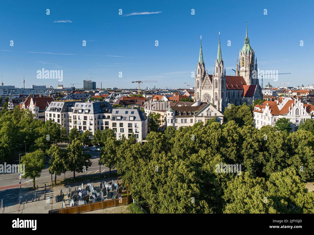 Église catholique Saint-Paul à Munich, Allemagne Banque D'Images