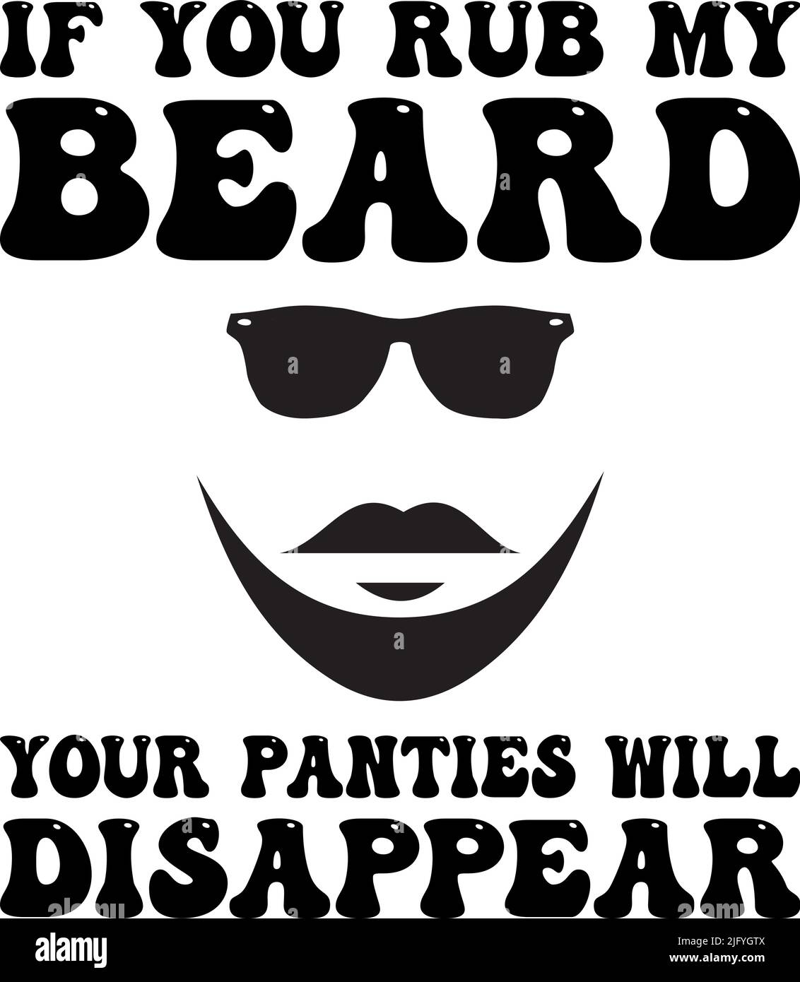 Vêtements pour la conception de tee-shirts à motif barbe. Modèle de tee-shirt Funny Beards. Illustration de Vecteur