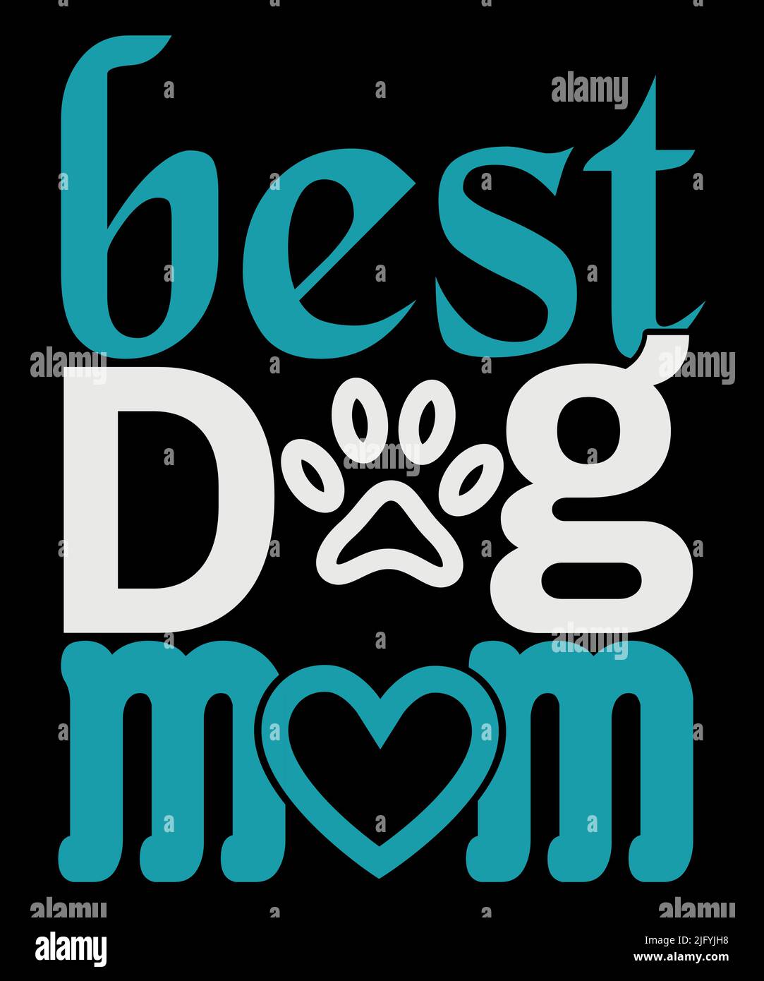 Modèle d'impression typographique BEST Dog MOM pour chien maman amoureux Illustration de Vecteur