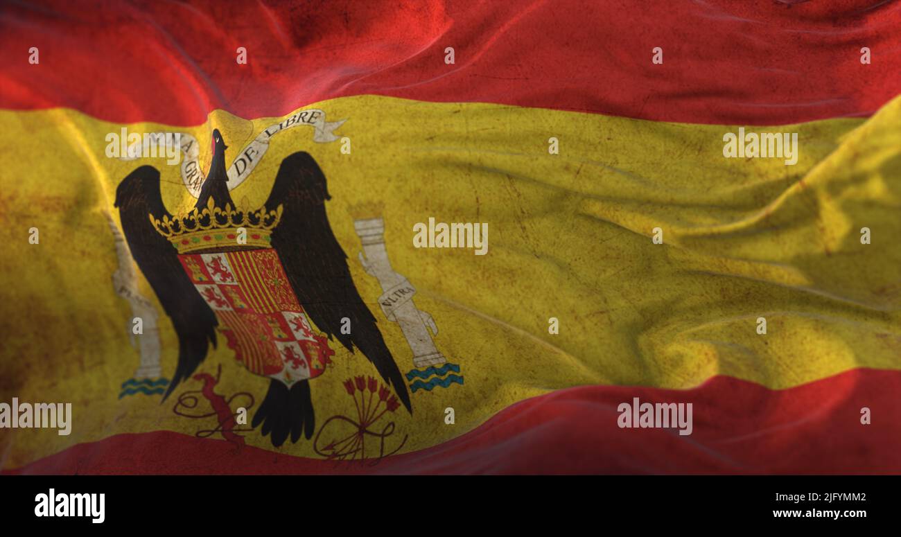 Ancien drapeau espagnol de Franco ou francoiste Banque D'Images