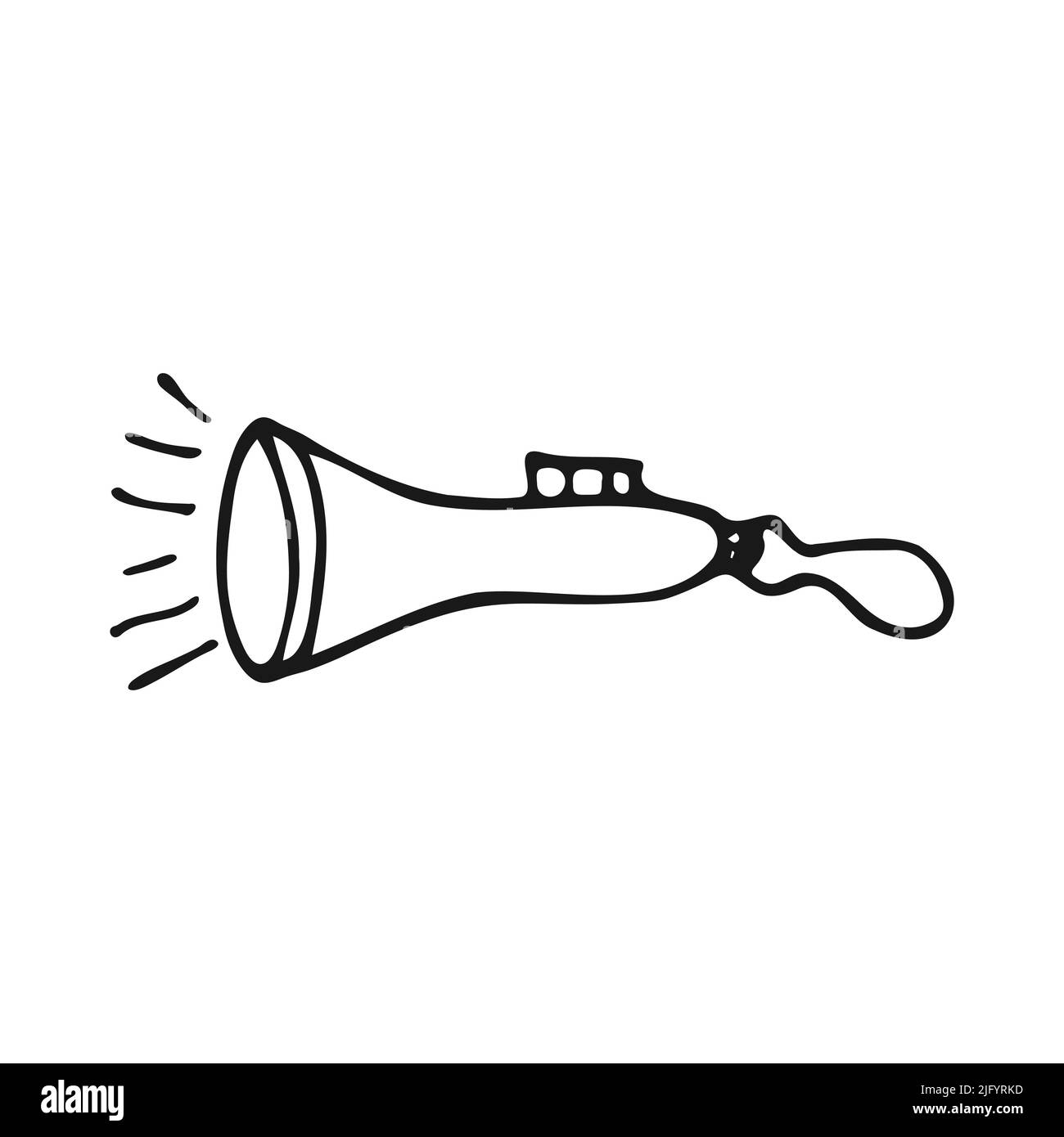 Lanterne électrique en forme de caniche. Dispositif d'éclairage à piles pour les voyages et le camping. Illustration vectorielle noire et blanche. Illustration de Vecteur