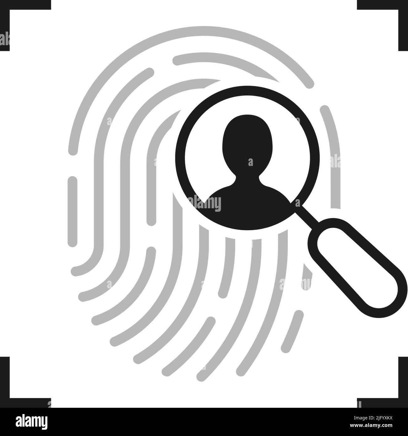 personne d'identité avec empreinte linéaire Illustration de Vecteur
