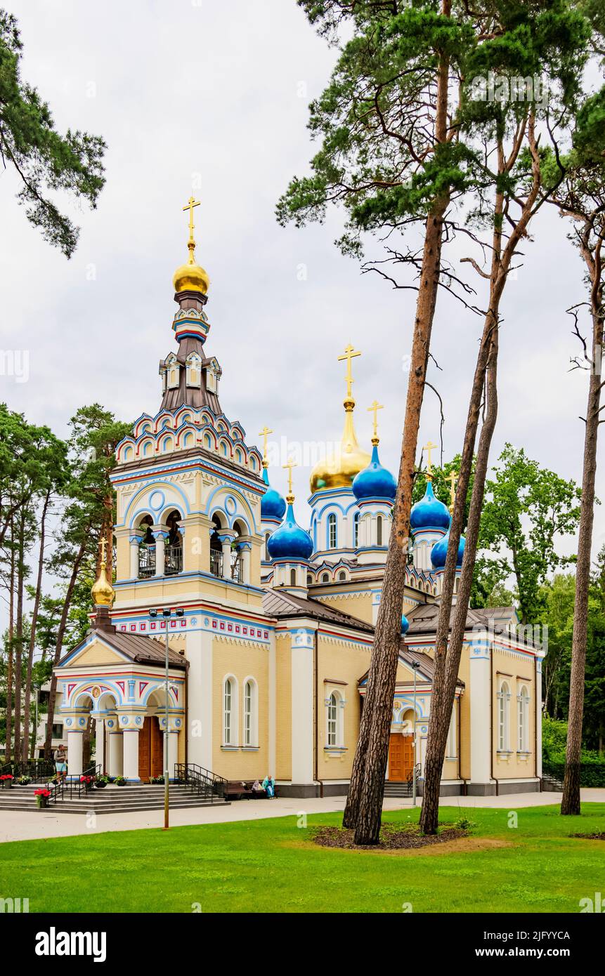 Église orthodoxe notre-Dame de Kazan Dzintari, Jurmala, Lettonie, Europe Banque D'Images