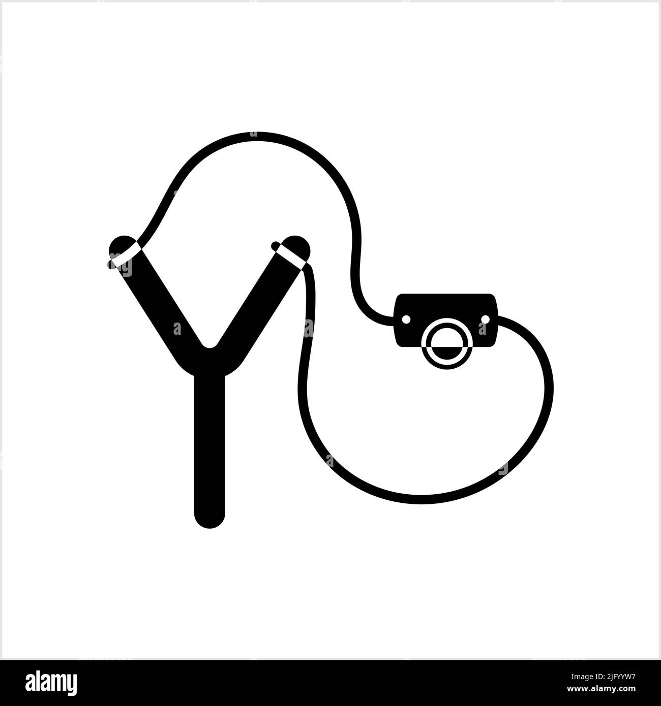 Icône Slingshot, Catapult Ging main Powered y projectile arme Vector ...