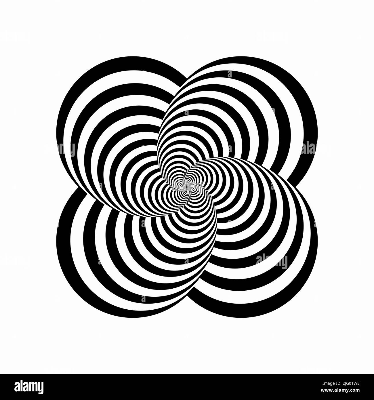 Illusion optique lignes noires,élément design.lignes torsadées sur fond blanc. Illustration de Vecteur