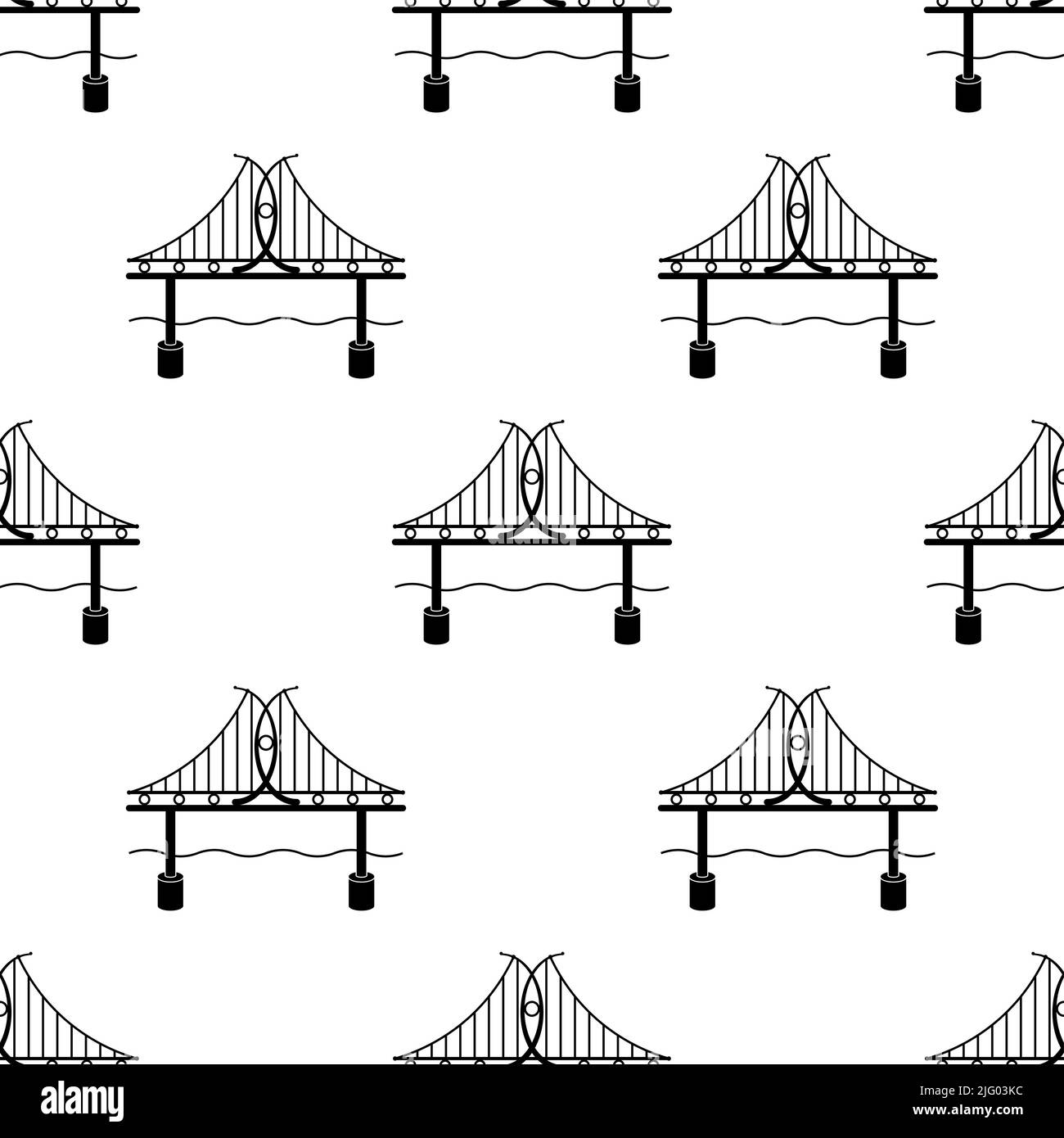 Icône de pont Schéma sans couture, structure sur passage d'obstacle Illustration vectorielle Illustration de Vecteur
