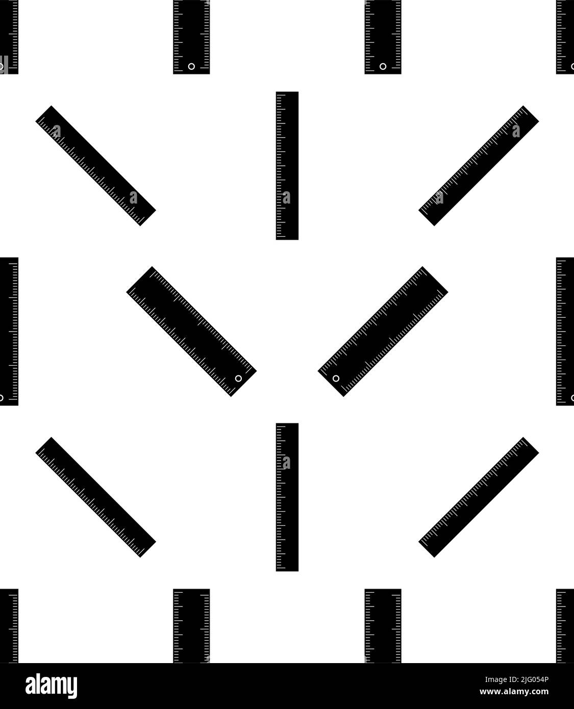 Icône de règle motif sans couture, icône d'échelle de règle, jauge de ligne, géométrie et dispositif de dessin technique avec marquage de mesure Illustration vectorielle Illustration de Vecteur