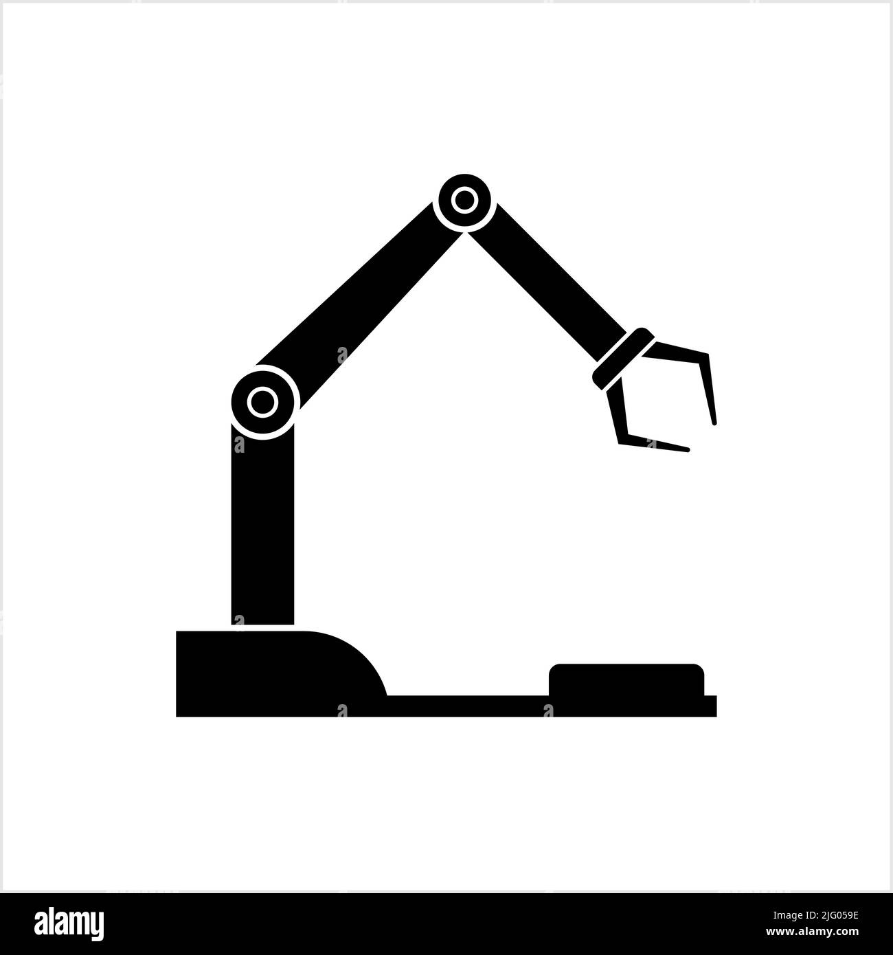 Icône de bras robotique, illustration du vecteur de bras mécanique programmable Illustration de Vecteur
