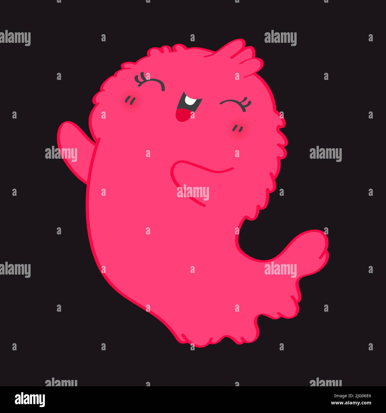 Cute Ghost Clipart pour les vacances et les biens pour enfants. Happy clip Art Halloween Ghost. Illustration vectorielle d'un monstre d'Halloween pour autocollants, tirages pour Illustration de Vecteur