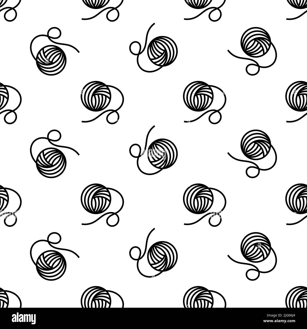 Icône de fil motif sans couture, fibres interverrouillées long longueur boule vecteur Art Illustration Illustration de Vecteur