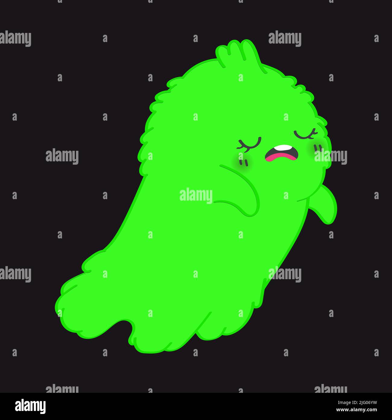 Fantôme clipart en style dessin animé. Joli clip art Halloween Ghost. Illustration vectorielle d'un monstre d'Halloween pour autocollants, invitation de douche de bébé Illustration de Vecteur