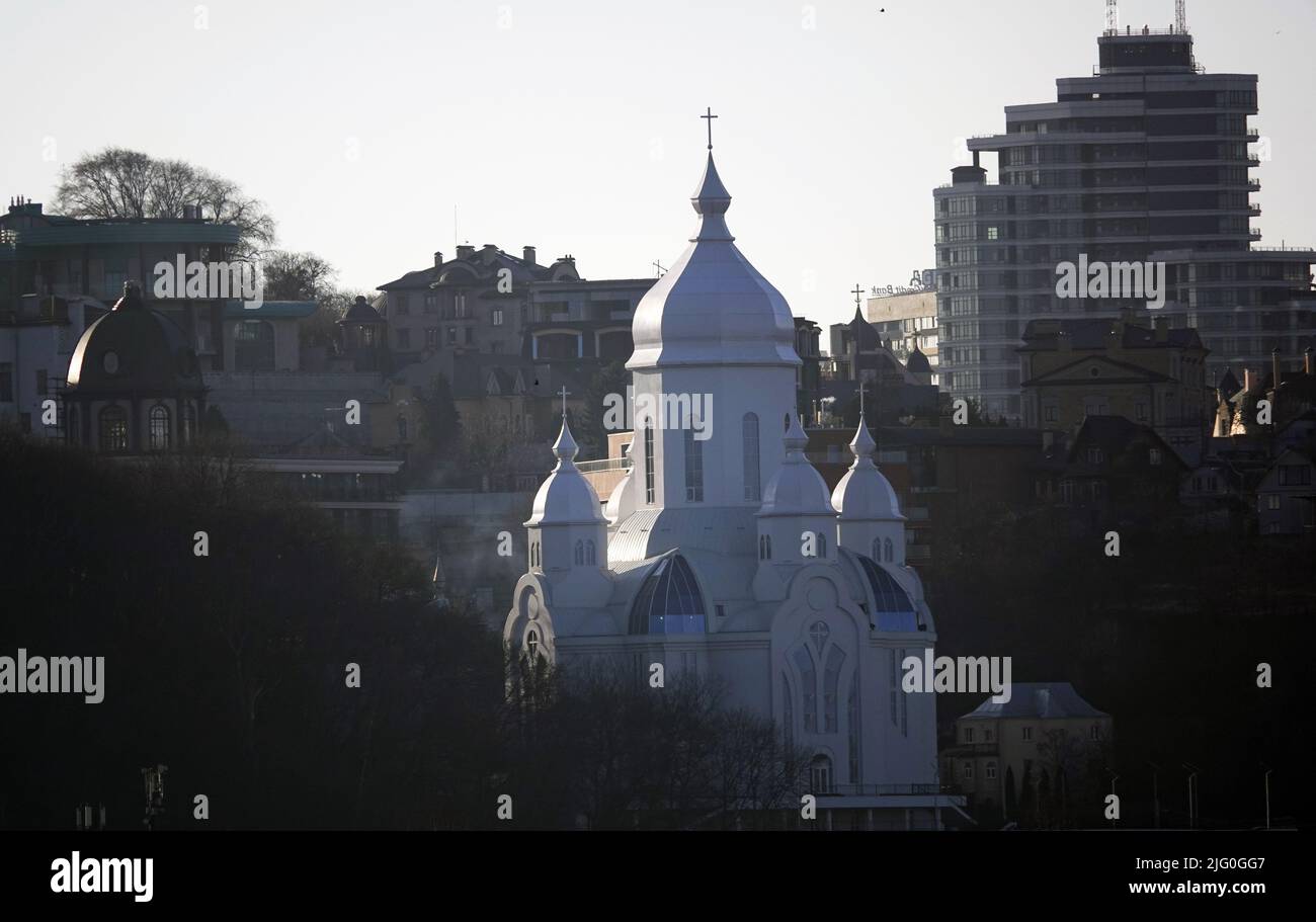 Kiev, Ukraine 21 janvier 2020: Le principal temple protestant à Kiev 'paix, Amour, terre' propriétaire missionnaire évangélisation-centre de charité pour l'unifica Banque D'Images