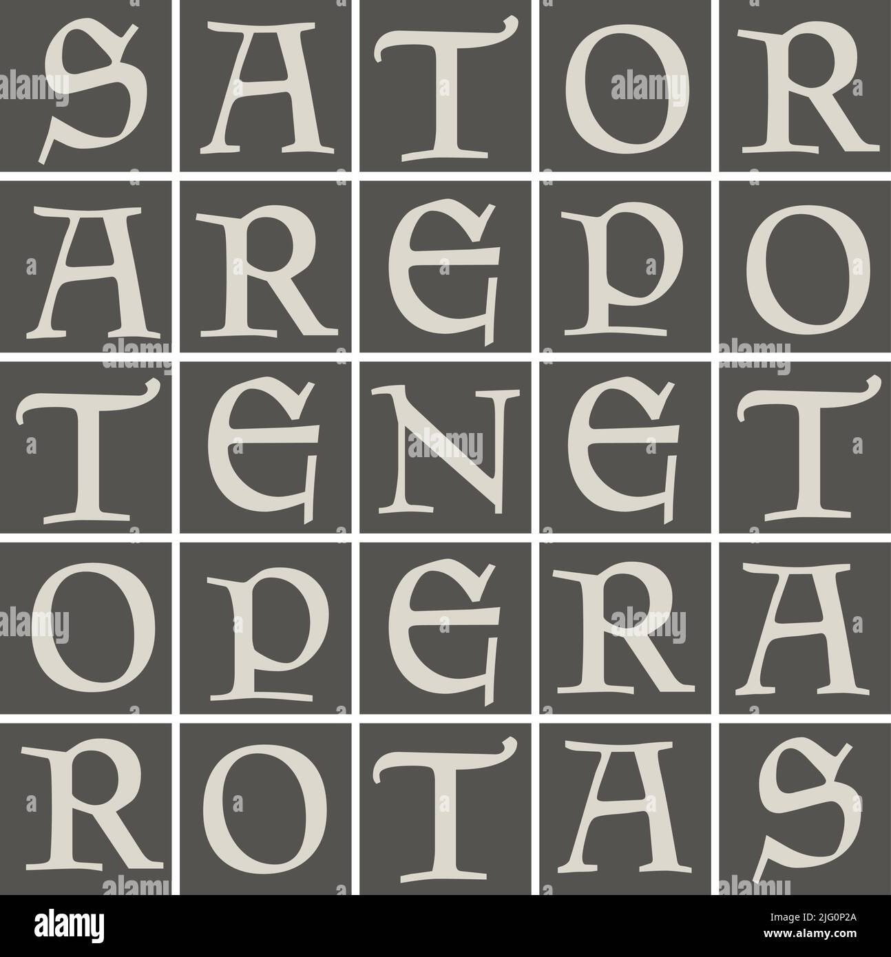 Carré du Sator, ancienne inscription mystérieuse présente en Europe, illustration vectorielle Illustration de Vecteur