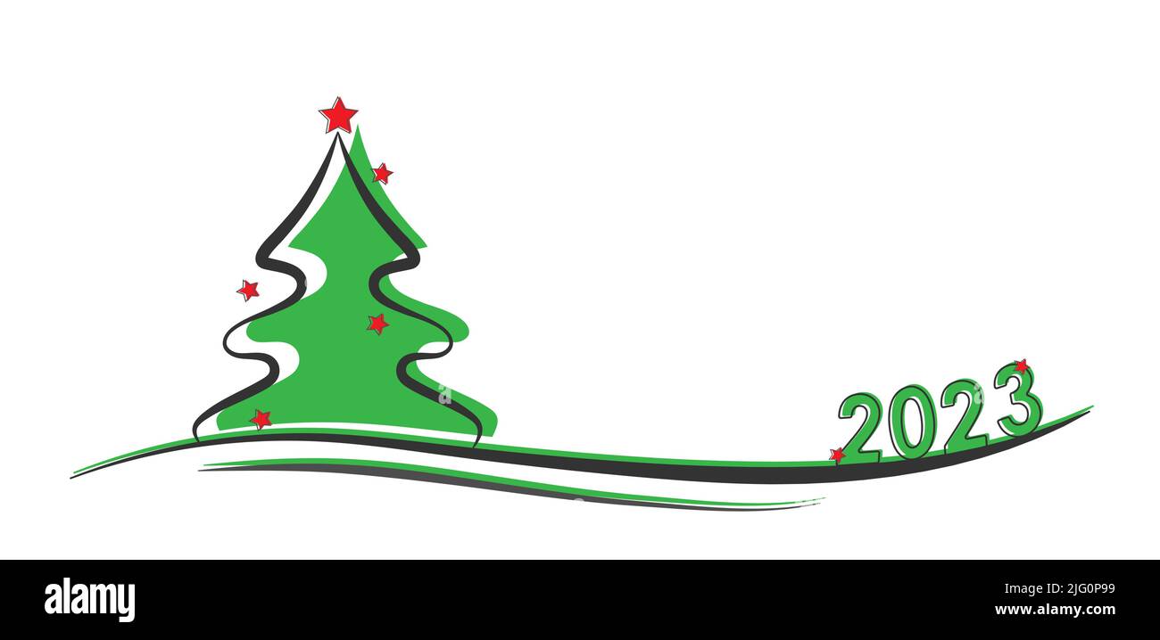 Bonne année 2023. Sapin de Noël créatif pour le nouvel an et les voeux de  Noël Image Vectorielle Stock - Alamy
