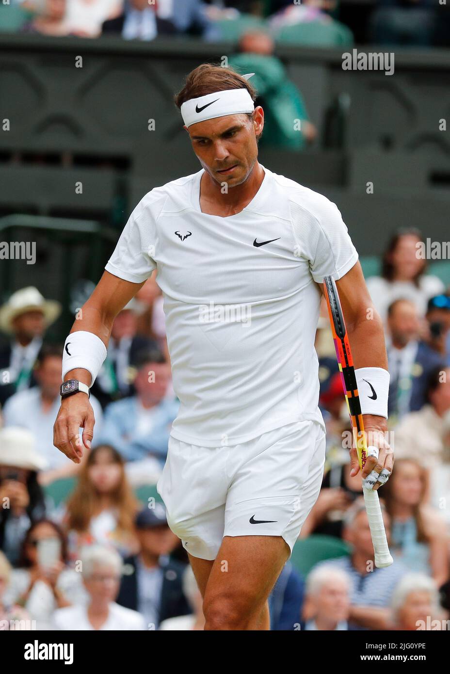 Londres, Royaume-Uni. 6th juillet 2022, All England Lawn tennis and Croquet Club, Londres, Angleterre; tournoi de tennis de Wimbledon; Rafael Nadal (ESP) Credit: Action plus Sports Images/Alay Live News Banque D'Images