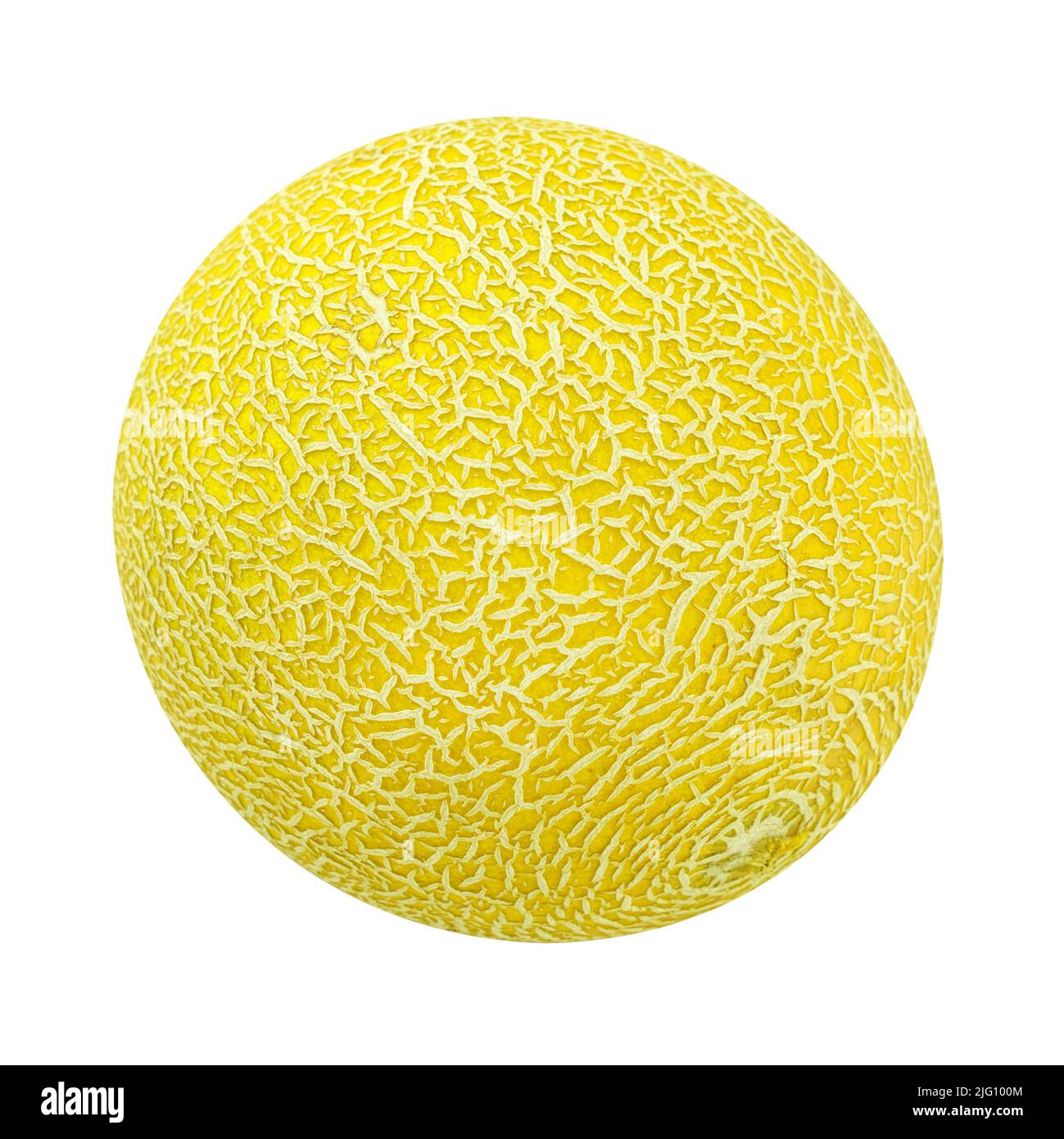 Melon Galia isolé sur fond blanc Banque D'Images
