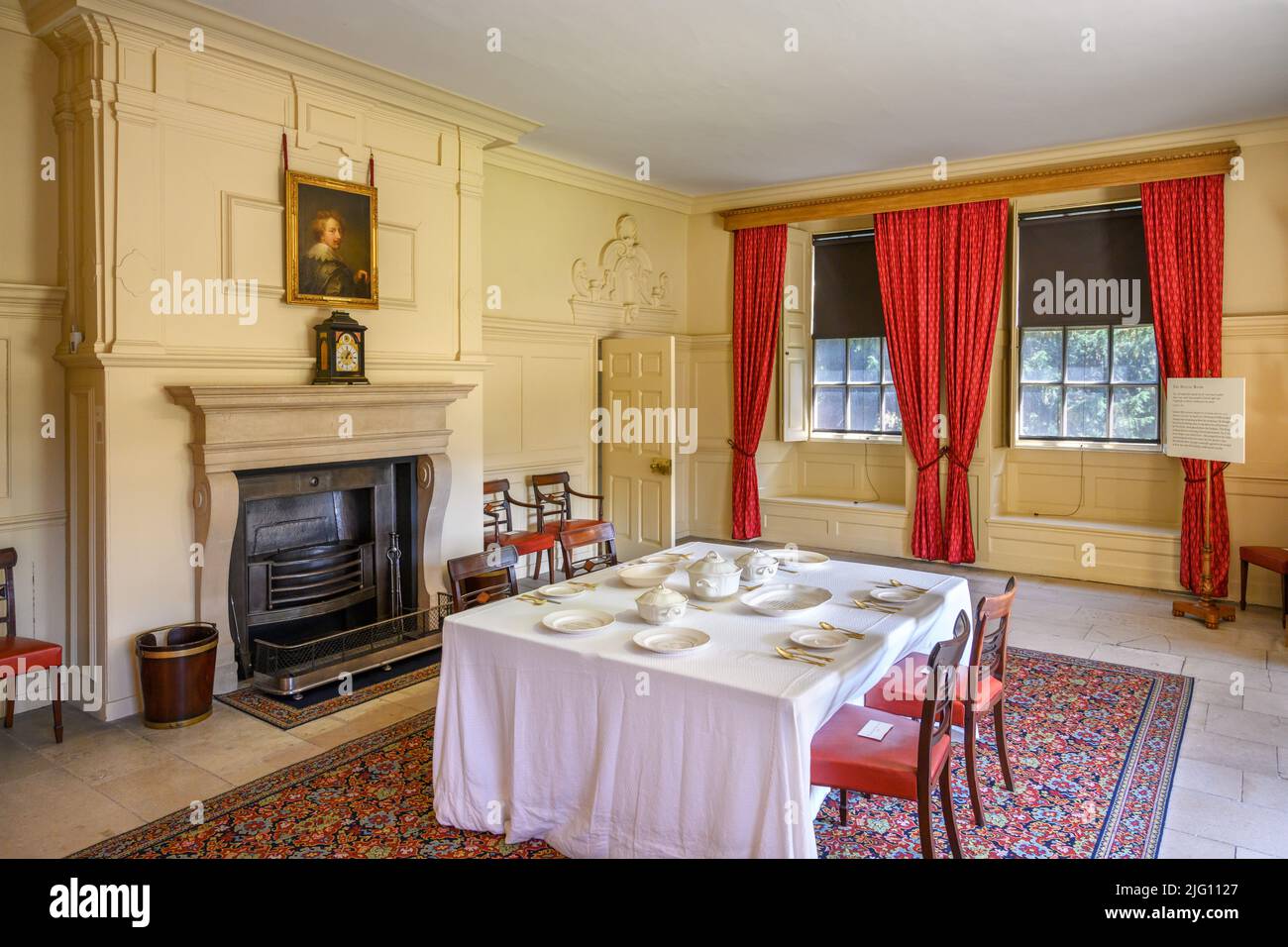 Salle à manger à Kew Palace, Kew Gardens, Richmond, Londres, Angleterre, ROYAUME-UNI Banque D'Images