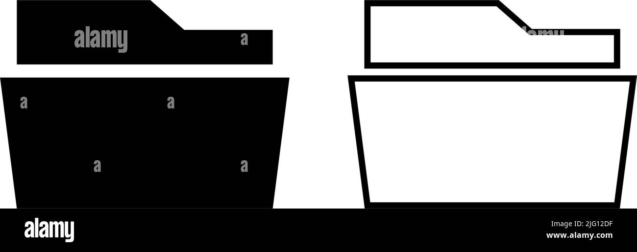 Ouvrir le jeu d'icônes de dossier. Vecteur modifiable. Illustration de Vecteur