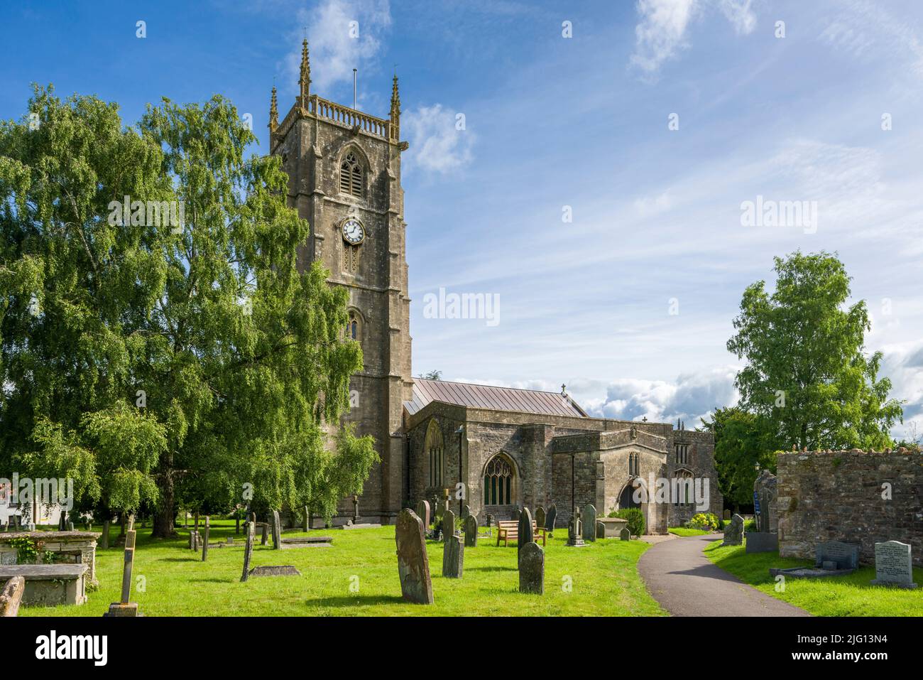 L'église Saint-André dans le village de Chew Magna, Somerset, Angleterre. Banque D'Images