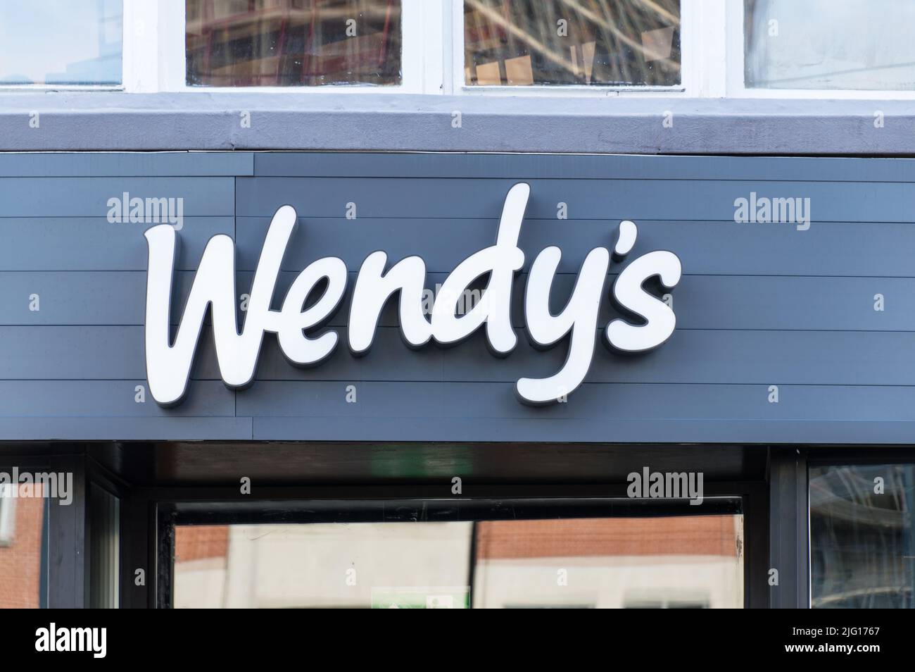 Le logo de Wendy's fast food chain restaurant Banque D'Images