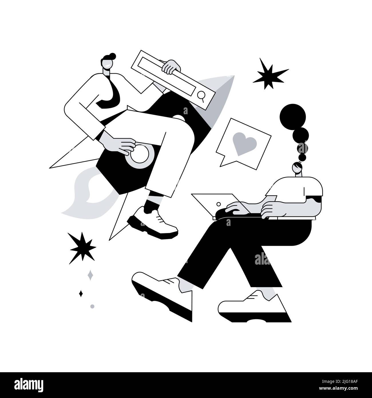 A propos de nous illustration abstraite de vecteur de concept. Menu du site Web, informations sur l'entreprise, histoire et philosophie de l'entreprise, page Web de départ, qui nous sommes, élément UI, métaphore du profil d'entreprise. Illustration de Vecteur