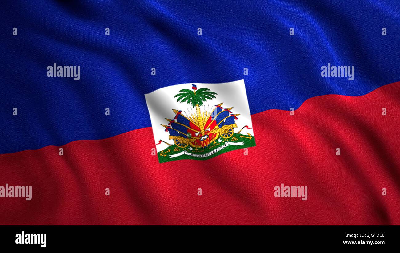 Haïti drapeau rippé fond. Mouvement. Drapeau d'Haïti agitant dans le vent Banque D'Images Haïti drapeau rippé fond. Mouvement. Drapeau d'Haïti agitant dans le vent Banque D'Images