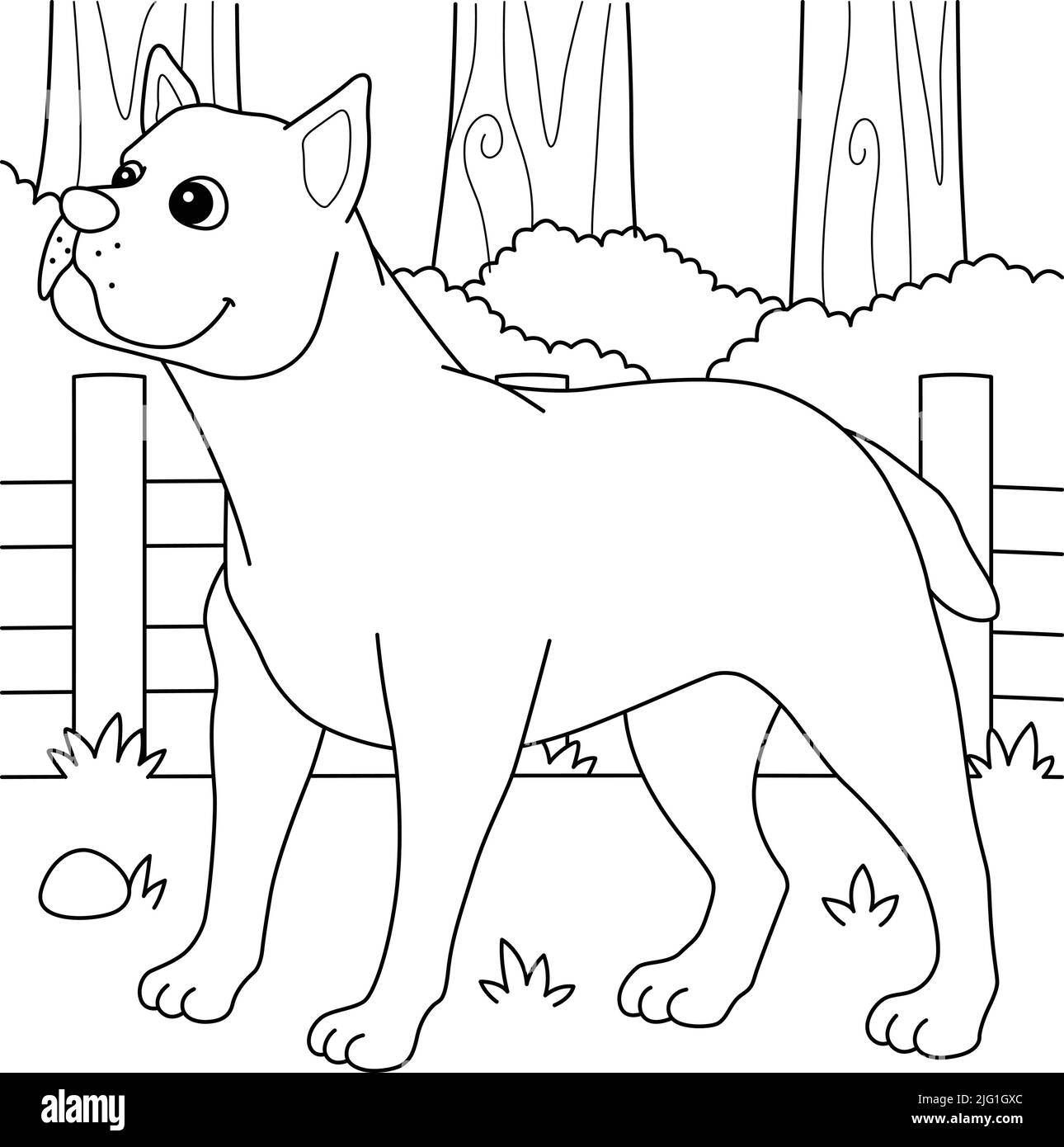 Page de coloriage pour chiens de canne Corso pour enfants Illustration de Vecteur