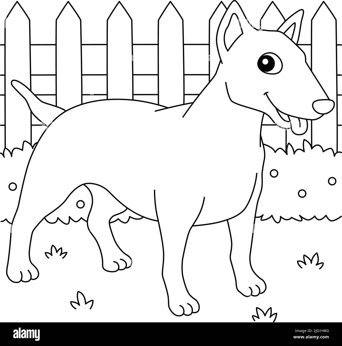 Page de coloriage de chien American Pit Bull Terrier Illustration de Vecteur