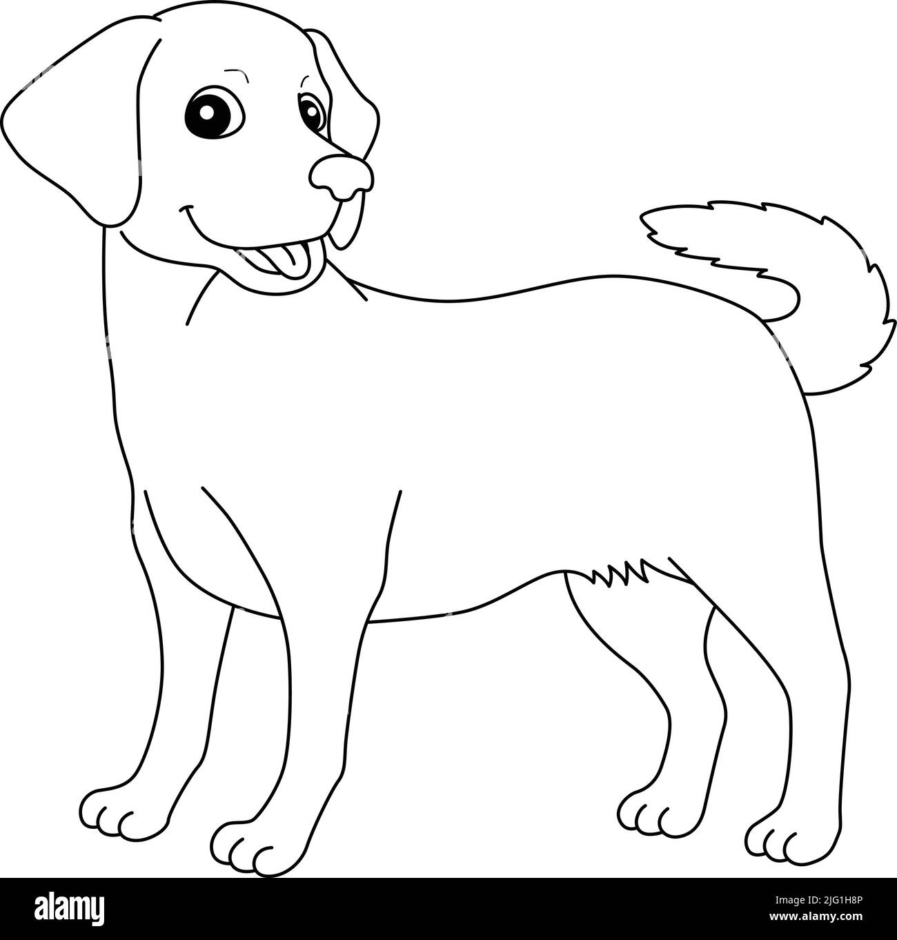 Page de coloriage isolé pour chien Labrador Retriever Illustration de Vecteur