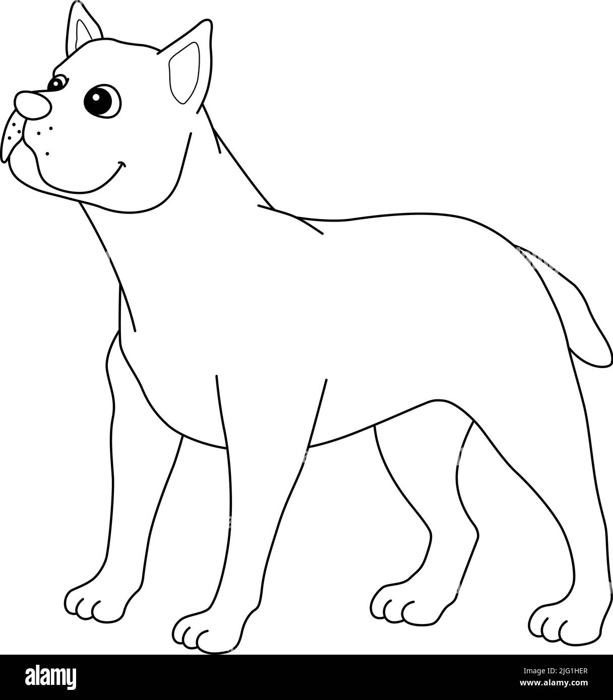 Page de coloriage isolée pour chien de canne Corso pour enfants Illustration de Vecteur