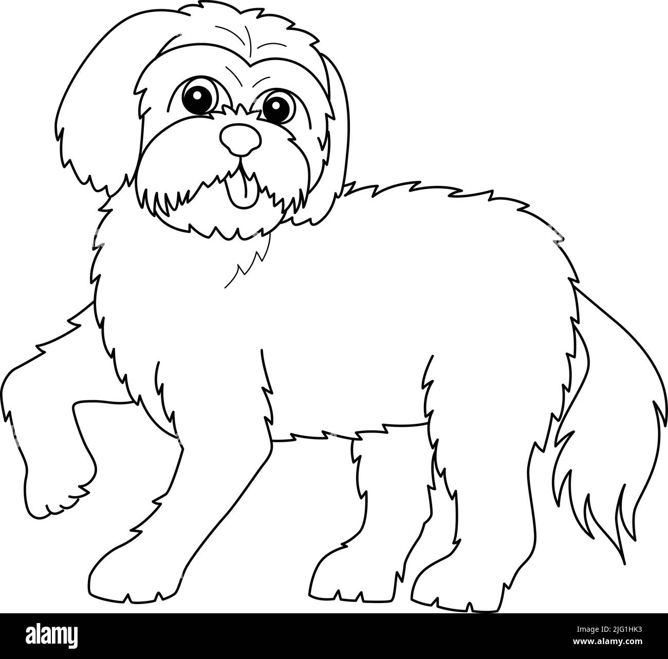 Page de coloriage isolée pour chien maltais pour enfants Illustration de Vecteur