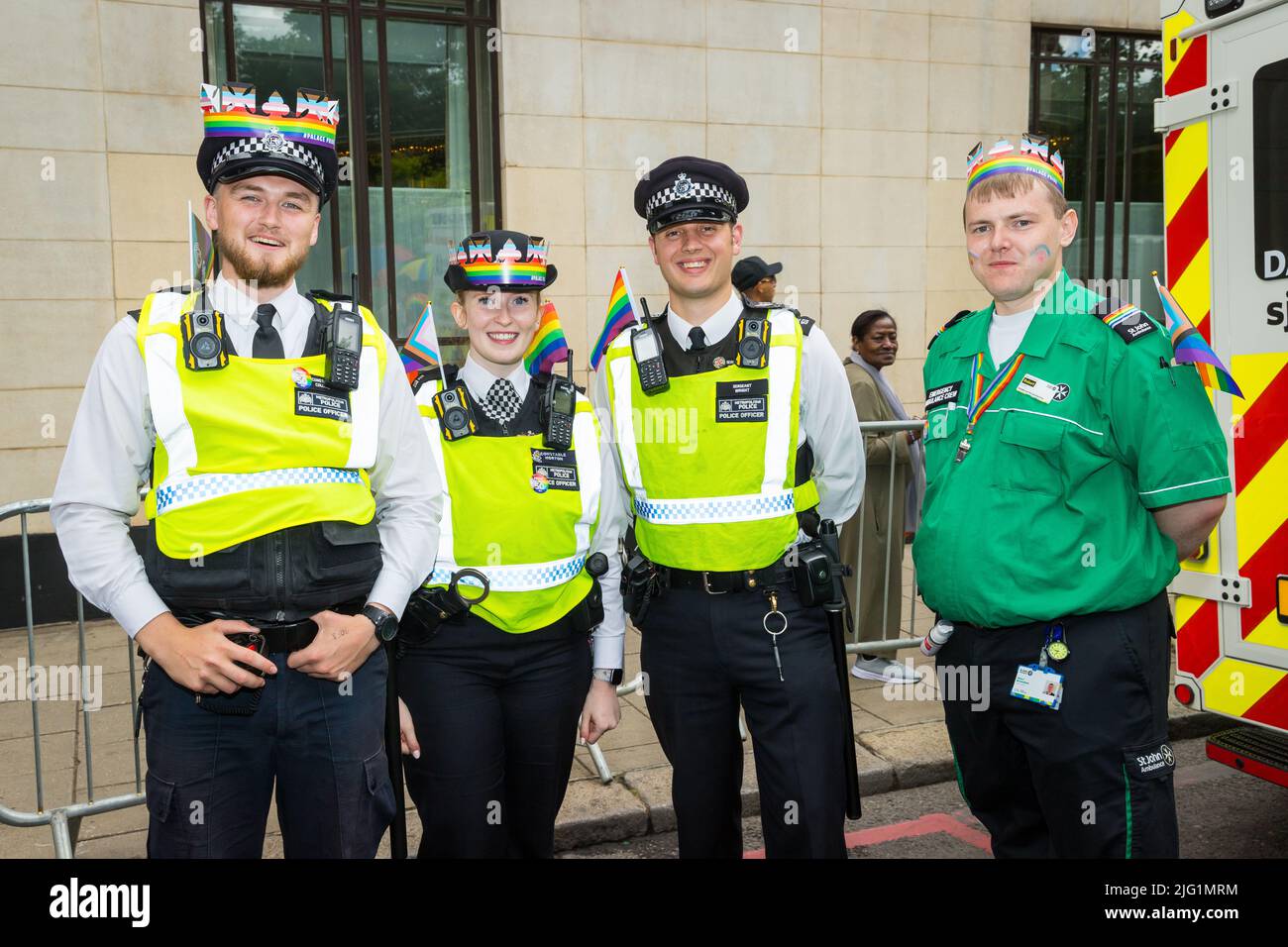 Policiers à Pride à Londres Banque D'Images