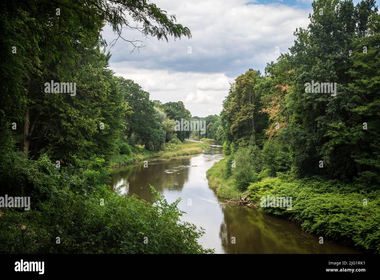 Lusatien Neiße, Bad Muskau, Saxe, Allemagne Banque D'Images