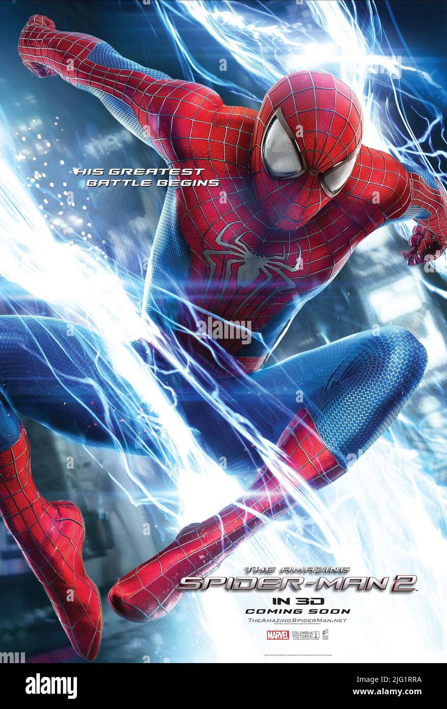 ANDREW GARFIELD AFFICHE, L'INCROYABLE SPIDER-MAN 2, 2014 Banque D'Images