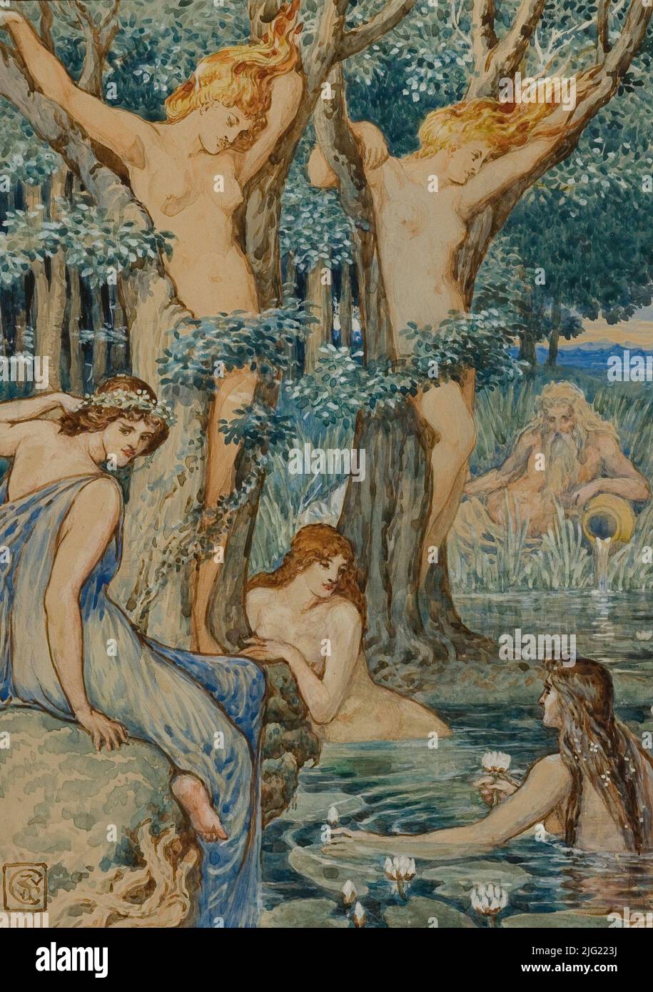 Nyads et Dryads peinture par Walter Crane Banque D'Images