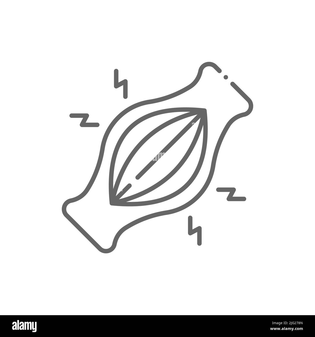 Icône de ligne de douleur musculaire. Signe de style linéaire pour le concept mobile et la conception de Web. Spasme musculaire, icône vectorielle de la douleur. Symbole, illustration du logo. Vecteur Illustration de Vecteur