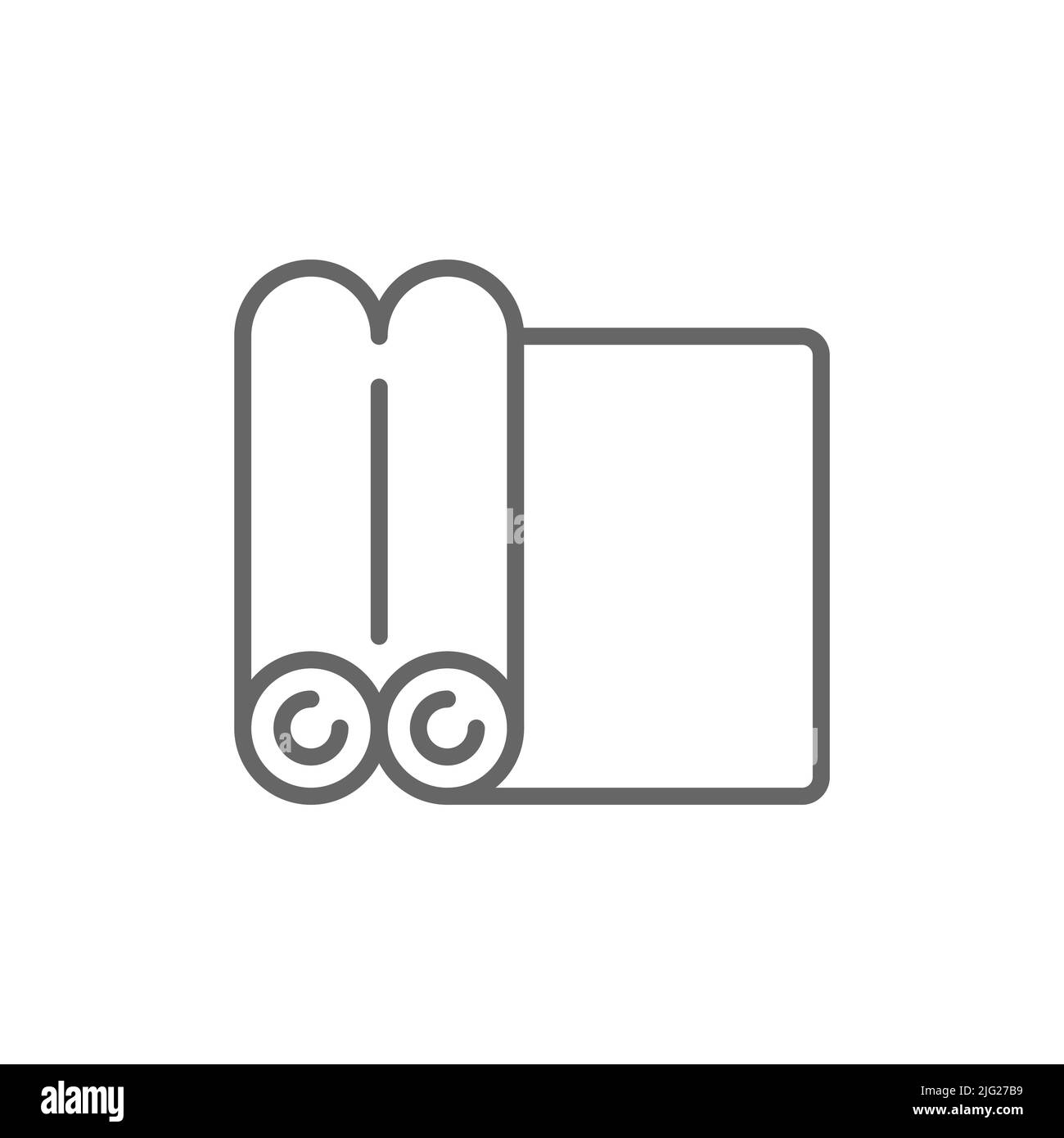 Icône de la ligne de tapis de yoga. Signe de style linéaire pour le concept mobile et le web design. Icône vectorielle du tapis d'entraînement. Symbole, illustration du logo. Pixel Perfect vec Illustration de Vecteur