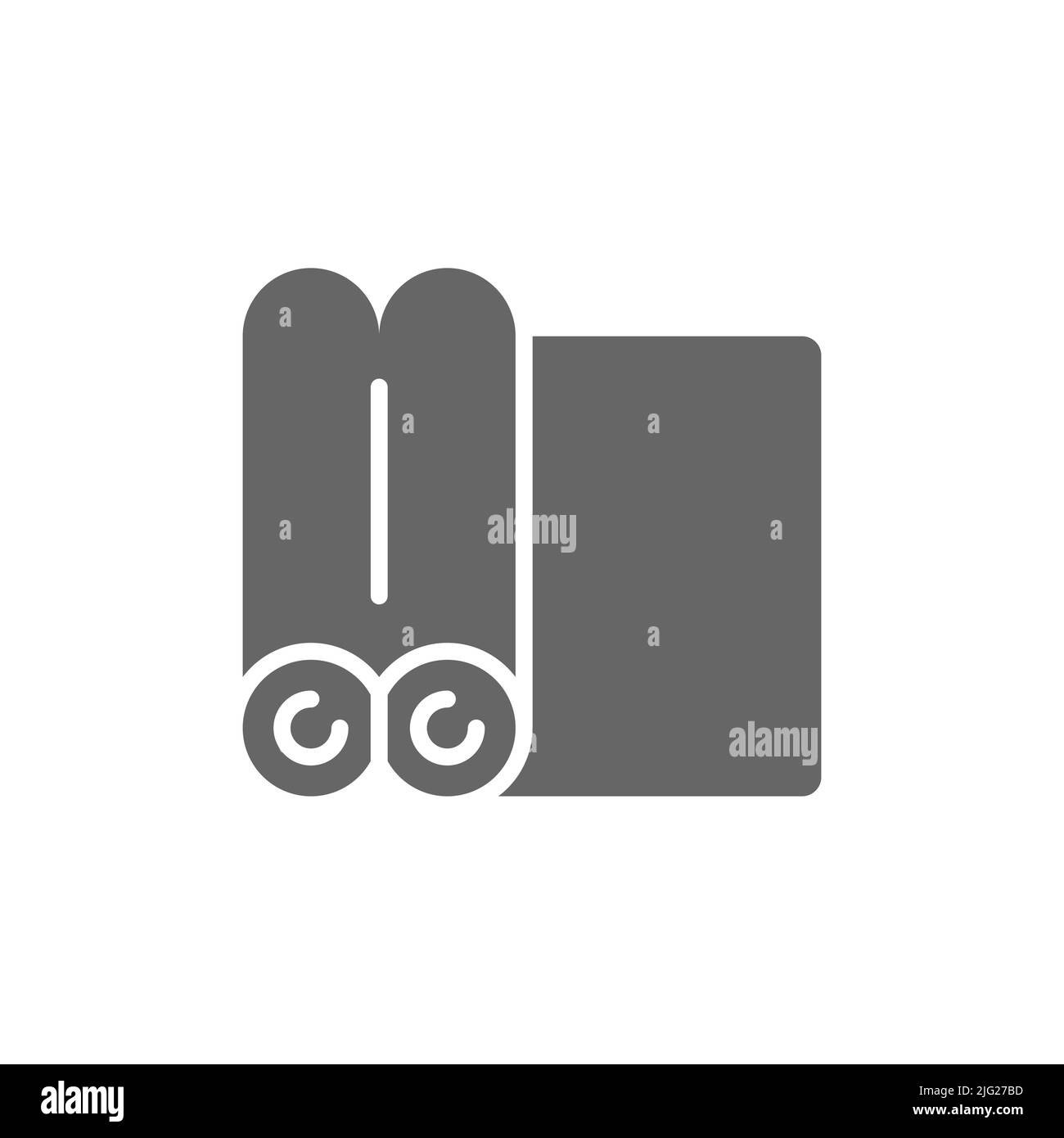 Icône de glyphe de tapis de yoga. Signe de style linéaire pour le concept mobile et le web design. Icône de vecteur de glyphe de tapis de fitness. Symbole, illustration du logo. Pixel Perfect Vect Illustration de Vecteur