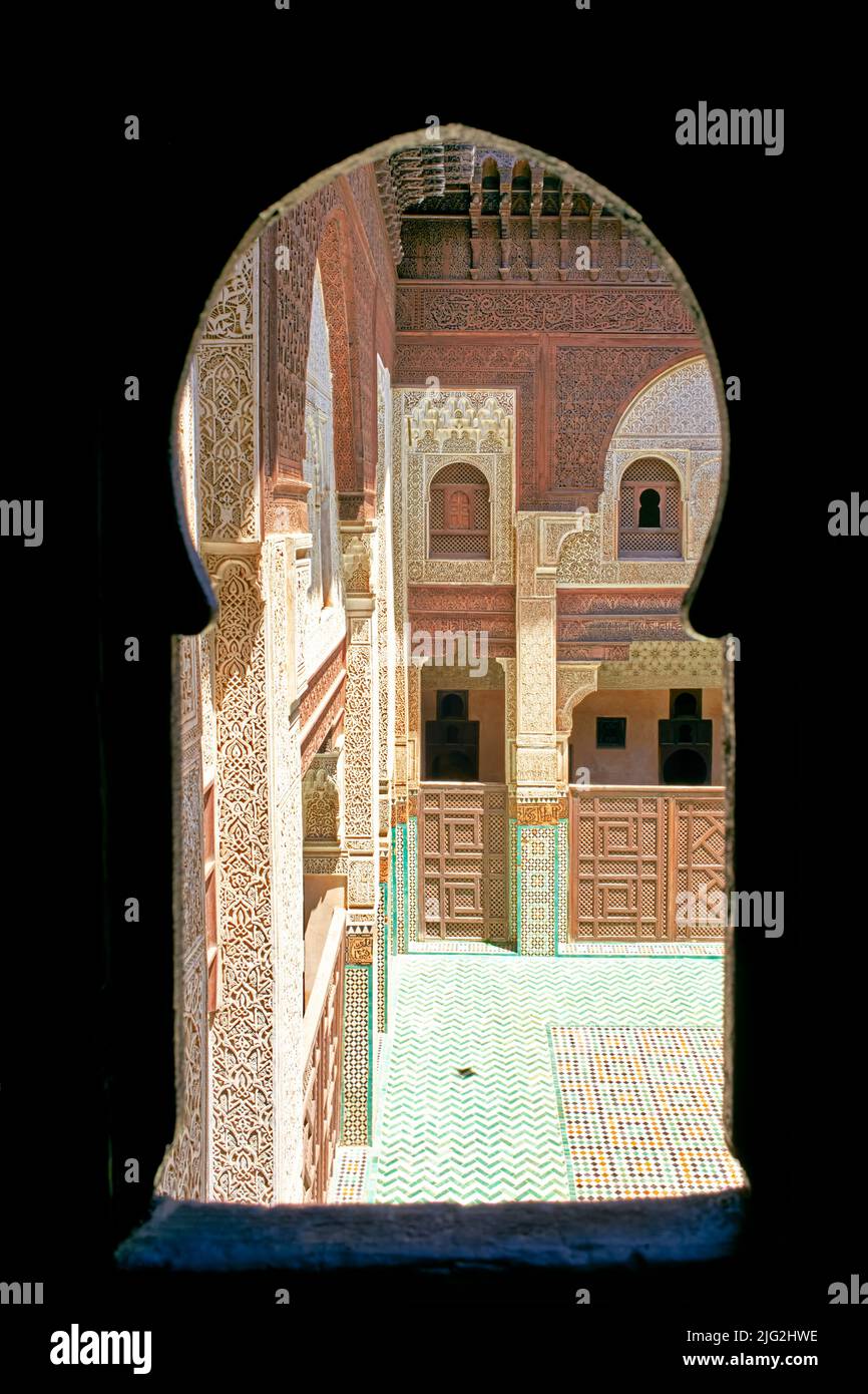 Maroc Meknes. Medersa Bou Inania Banque D'Images
