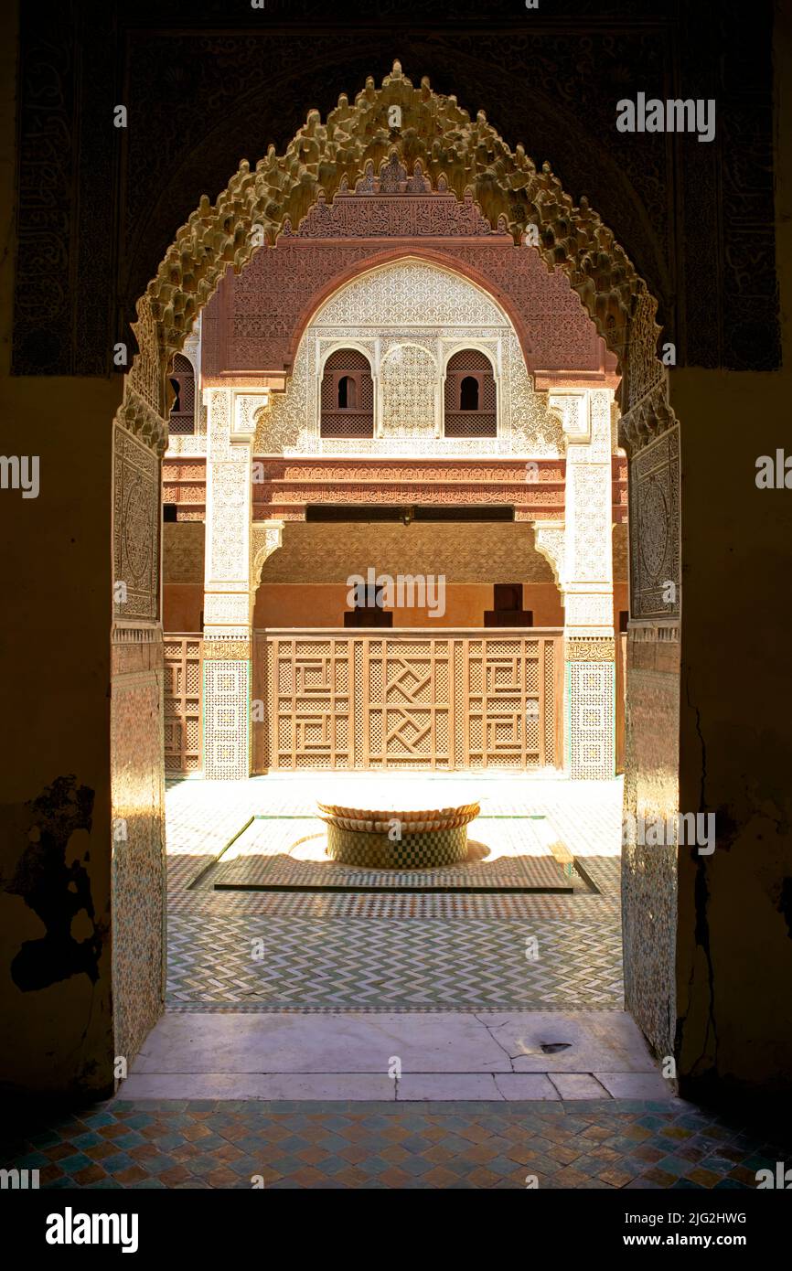 Maroc Meknes. Medersa Bou Inania Banque D'Images