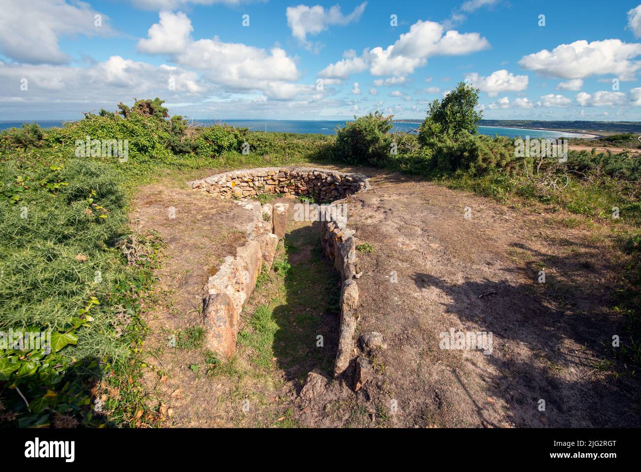 La Sergente Neolithic passage grave, Iles Anglo-Normandes Banque D'Images