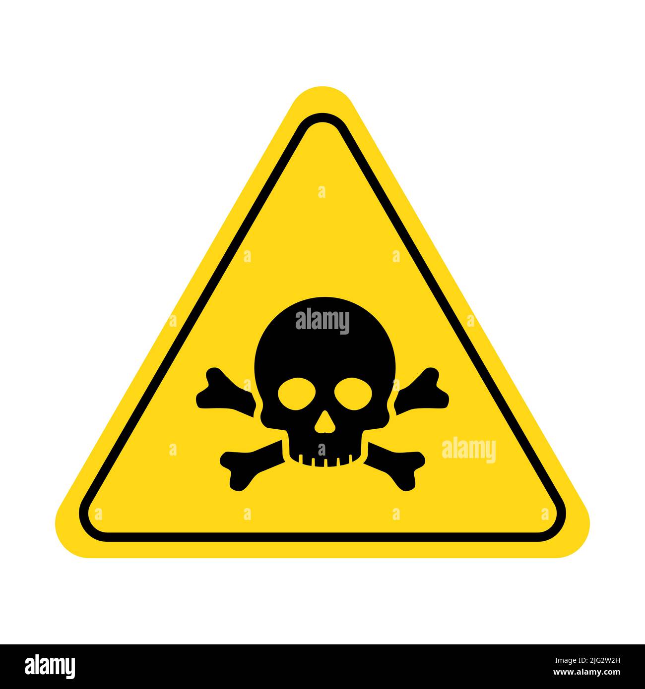 Danger, signe toxique icône crâne. Symbole d'avertissement du crâne. Attention à la mort, toxique poison jaune triangle élément conception. Illustration vectorielle Illustration de Vecteur