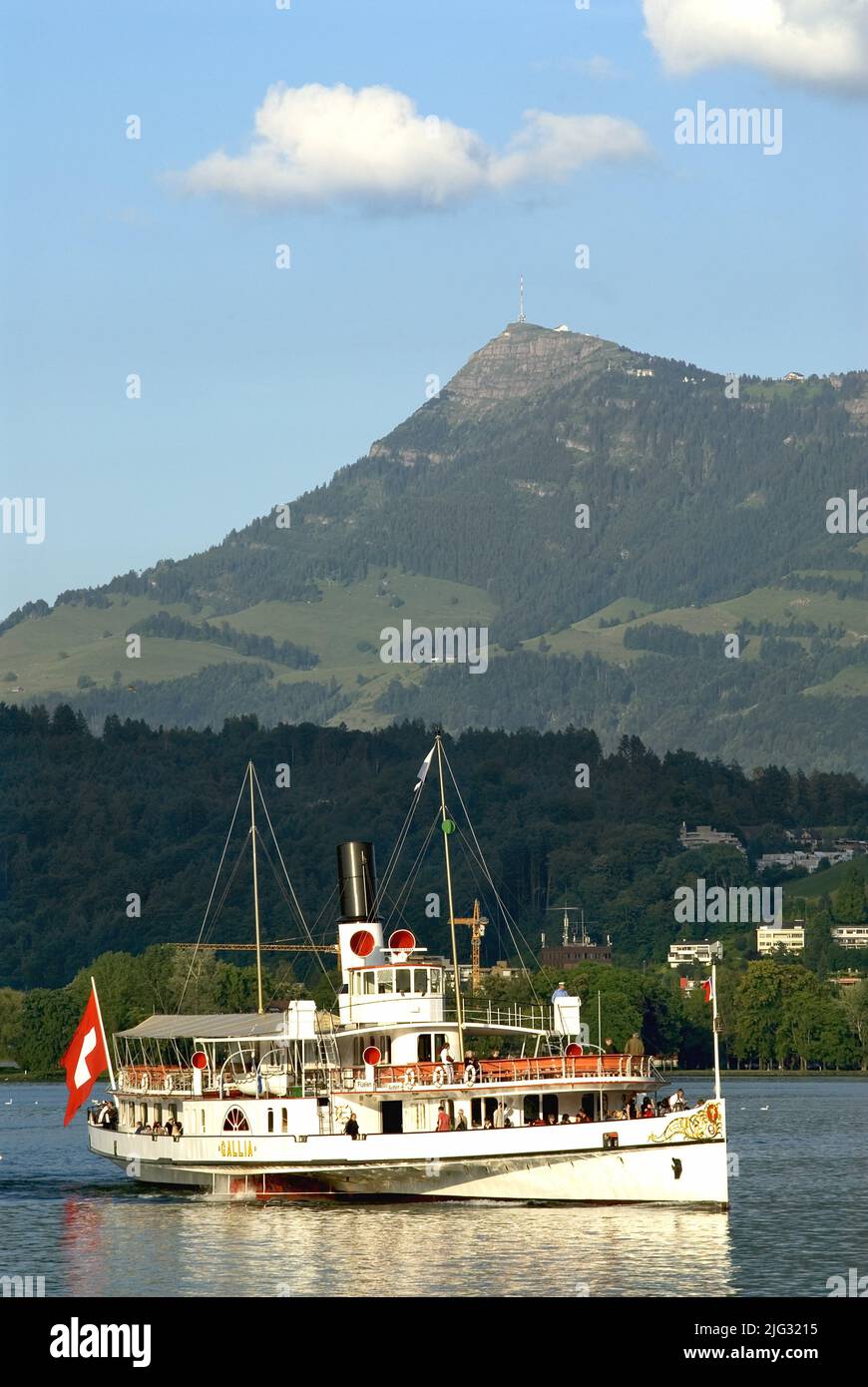 Bateau à vapeur à aubes au lac de Lucerne, Suisse, Lucerne Banque D'Images